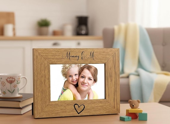 Mummy and Me Frame: Wooden Engraved Design (Fits Various Photo Sizes)