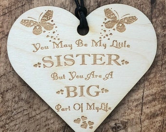 Sister You Are A Big Part Of My Life Heart Wooden Plaque Gift