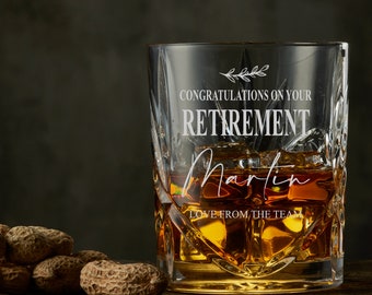 Engraved Retirement Crystal Cut Whiskey Glass Gift