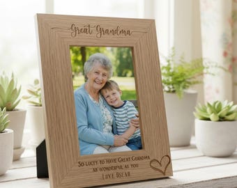 Personalised Great Grandma Wooden Photo Frame Gift - Etsy