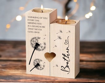 Brother In Loving Memory Remembrance Double Tea Light Candle Holder