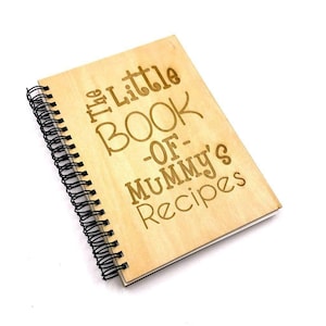 Personalised Recipe Book With Wooden Cover Engraved