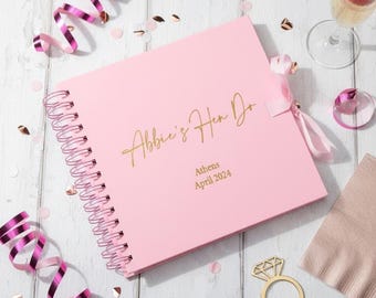 Personalisierte Pink Hen Night Do Gästebuch oder Fotoalbum