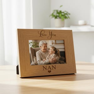 Love You Nan Engraved Wooden Engraved Photo Frame Gift