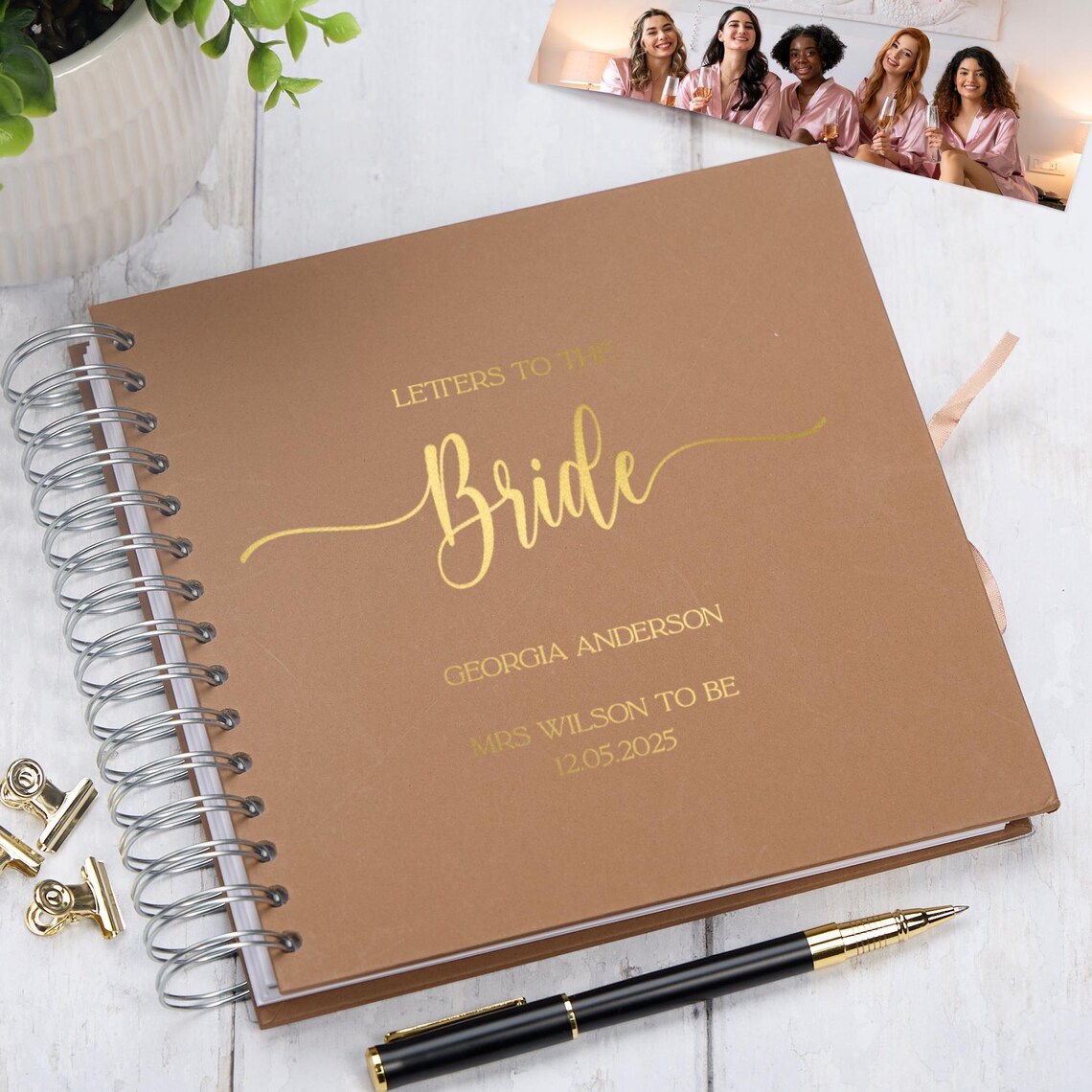 Custom Bridal Shower Letters to the Bride Book, Personalised Hen Party ...