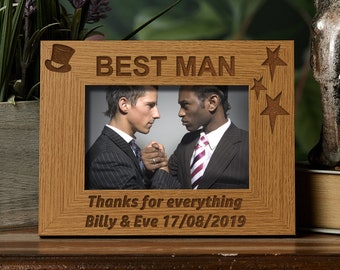 Personalised Best Man Gift Wooden Photo Frame