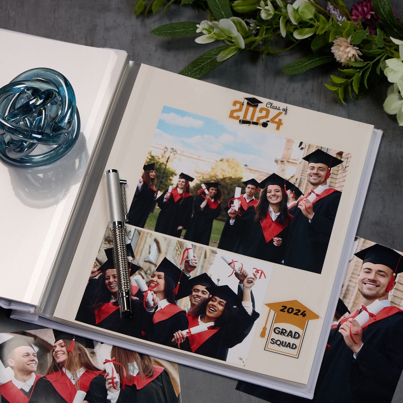 Personalised Graduation Photo Album Linen Cover With Leaf Design - Etsy
