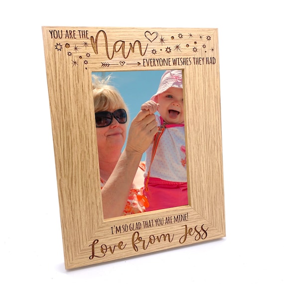Personalised You Are the Nan Photo Frame Portrait Oak Wood Etsy UK
