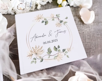 Álbum de fotos de boda personalizado con cualquier nombre y fecha