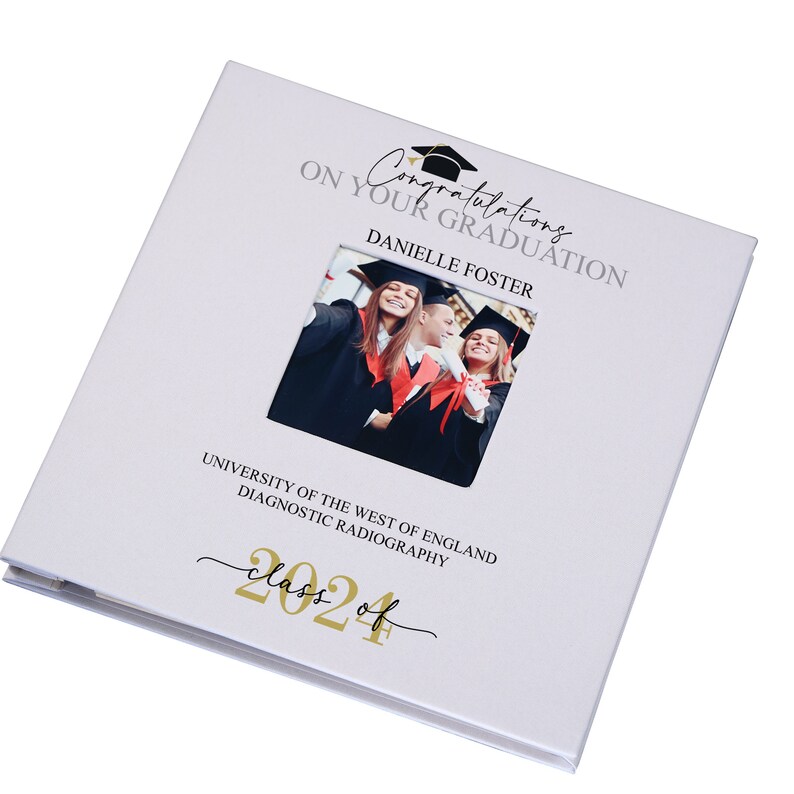 Graduation Album Clean Personalised Graduation Photo Album Linen Cover Class of Year Design - Etsy
