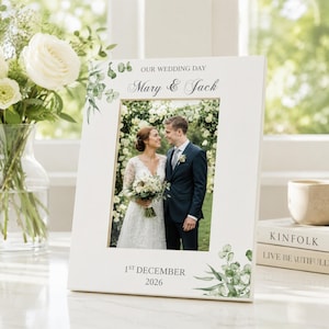 Cornice portafoto elegante e personalizzata per il giorno del nostro matrimonio, un regalo perfetto per la coppia.