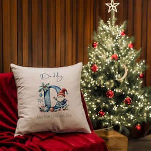 Personalised Cute Christmas Letter Design Cushion Gift