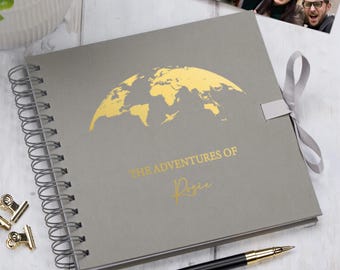 Personalised Grey Adventures Holiday Love Scrapbook Photo Album