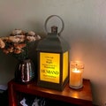 Personalised Husband In Loving Memory Graveside Lantern Gift With Flame Effect