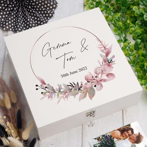 Personalised Keepsake Box Wedding Memory box Gift Large Wood
