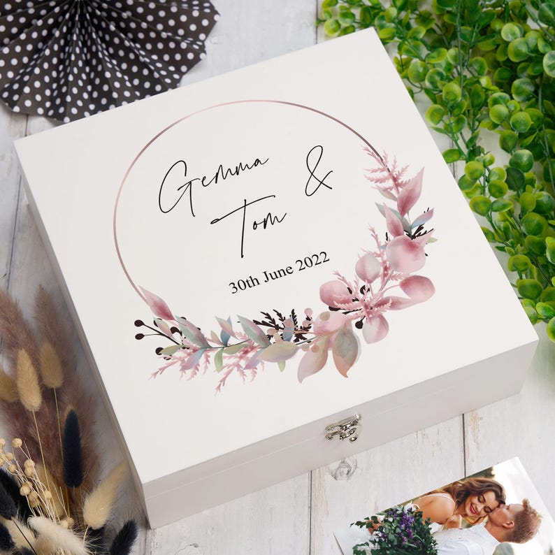 Personalised Keepsake Box Wedding Memory box Gift Large Wood