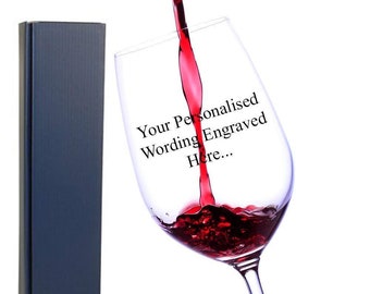 Personalised Wine Glass Engraved Birthday Gifts 18th 21st 30th 40th 50th 60th