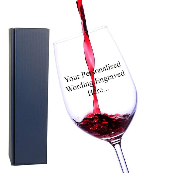 PERSONALISED Engraved Birthday Gift Present Wine Shot Flute Glass 40th 18th 21st
