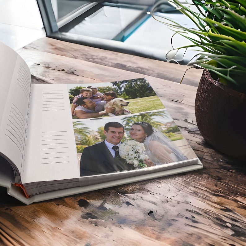 Large Traditional Book Bound Personalised Wedding Photo Album With Heart image 6