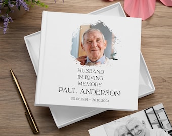 Personalisierter Ehemann In liebevoller Erinnerung Weißes Album mit Foto für 50 x 6x4 Fotos