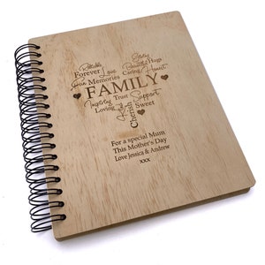 Personalised Large Engraved Wooden Family Photo Album Gift
