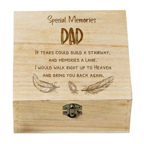 Dad in Loving Memory Engraved Wooden Keepsake Box Gift - Etsy