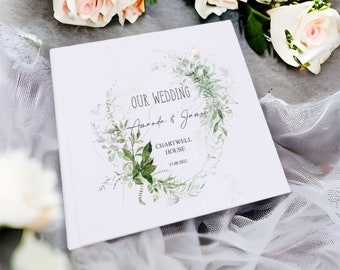 Personalised Wedding Photo album Gift With Botanical Design