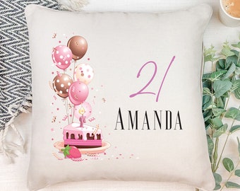 Personalised 21st Birthday For Her Cushion Gift