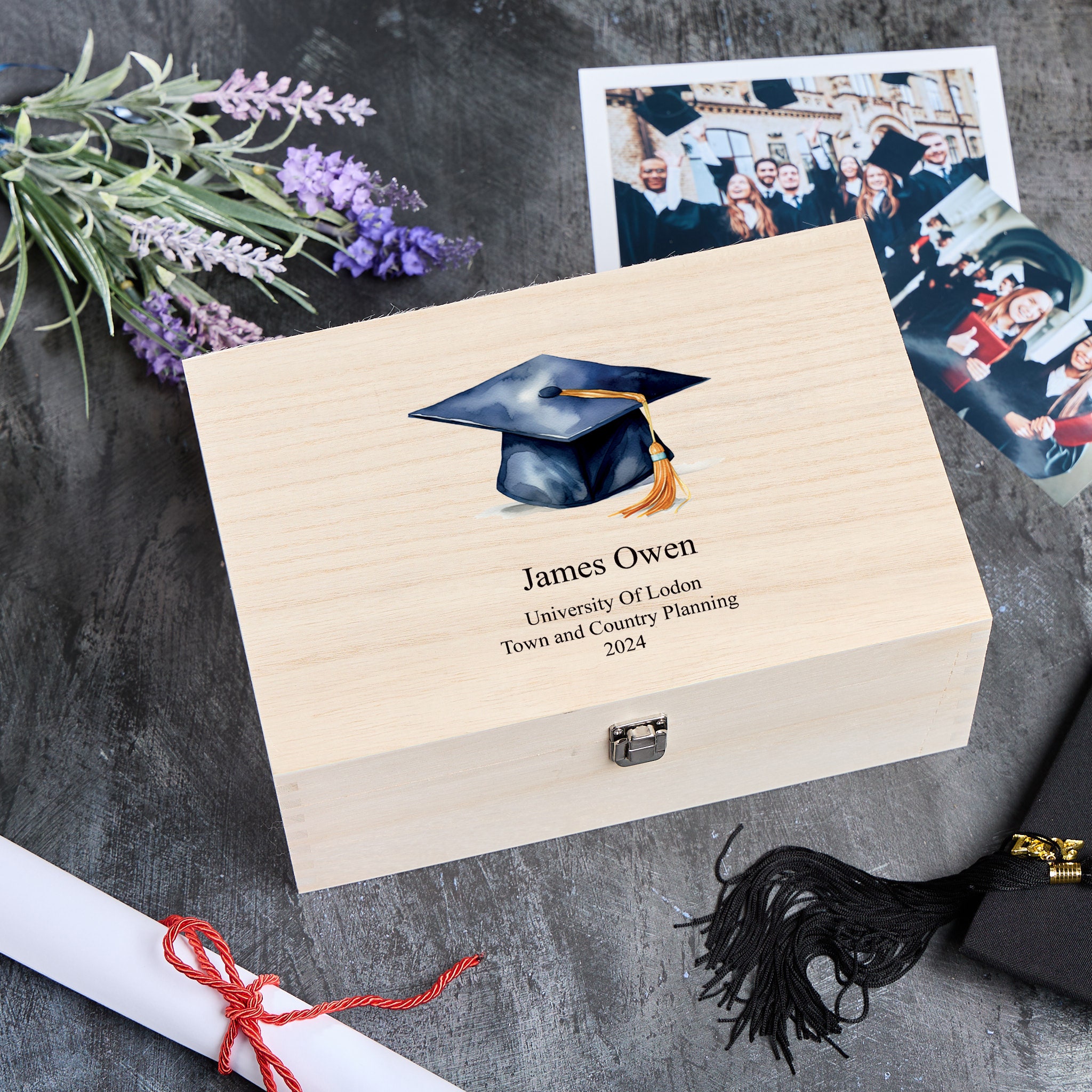 Timber Graduation Box Personalised Large Wooden Graduation Keepsake Memory Box Gift - Etsy