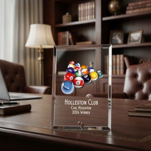 Personalised Pool or Snooker Trophy Plaque With Colour Print