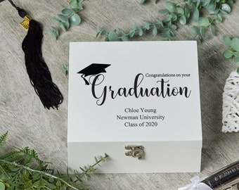 Personalised Graduation Keepsake Memory Wooden Box Gift