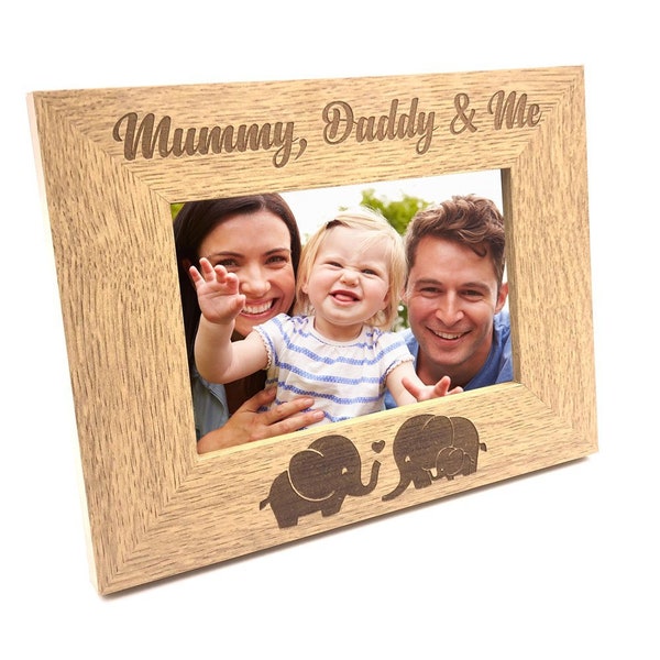 Mummy Daddy and Me Wooden Photo Frame Gift