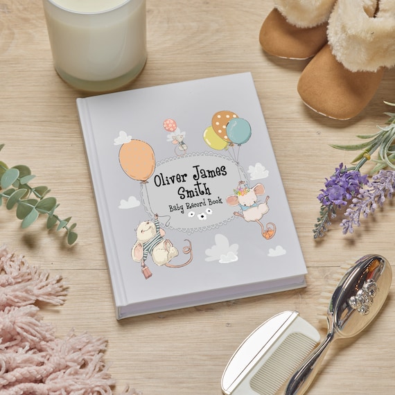 Personalised Baby Record Book Keepsake Milestone Journal Mouse Etsy UK