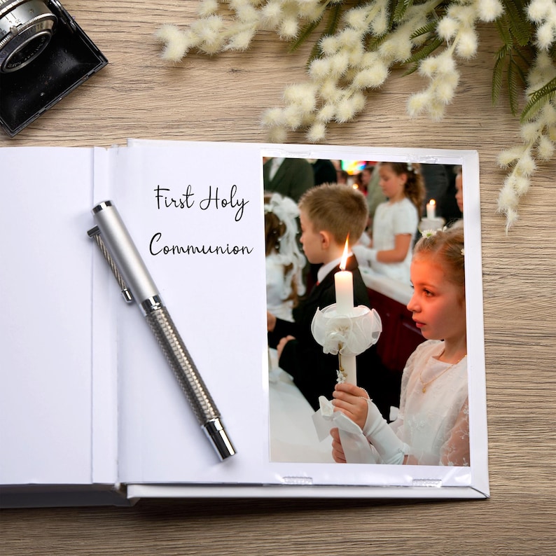 Personalised First Holy Communion Photo Album Gift With Cross and ...