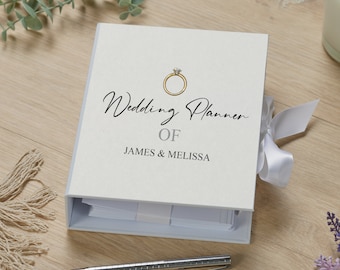 Personalised Wedding Planner Engagement Gift With Ribbon and ring Design