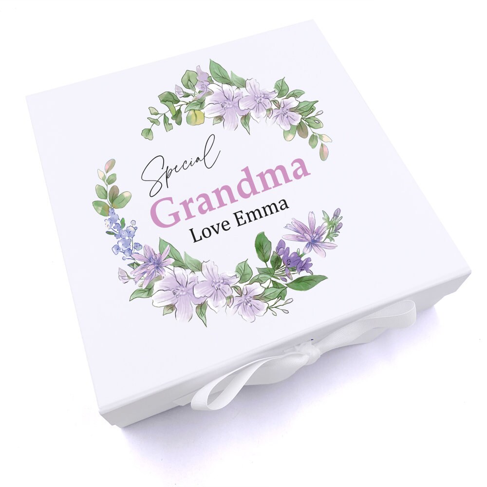 Personalised Special Grandma keepsake memory Gift box Floral Etsy