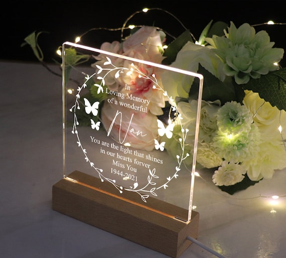 In Loving Memory of Nan Remembrance Memorial Personalised Light