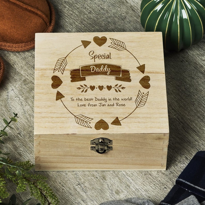 Personalised Special Daddy Keepsake Memory Gift Box 画像 1