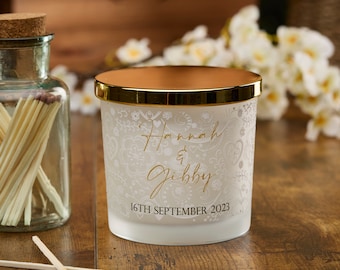 Personalised Large Double Wick Anniversary Engagement Wedding Candle Gift