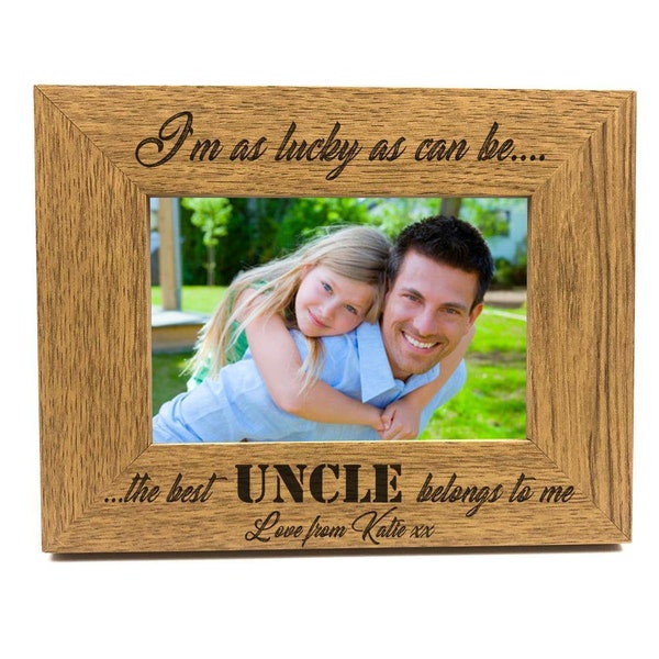 Best Uncle Belongs To Me Personalised Engraved Photo Frame Gift