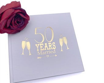 50th Anniversary Gift Photo Album For 50 x 6 by 4 Photos