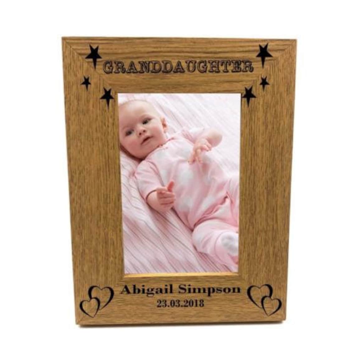 Personalised Granddaughter Portrait Wooden Photo Frame Gift Etsy UK