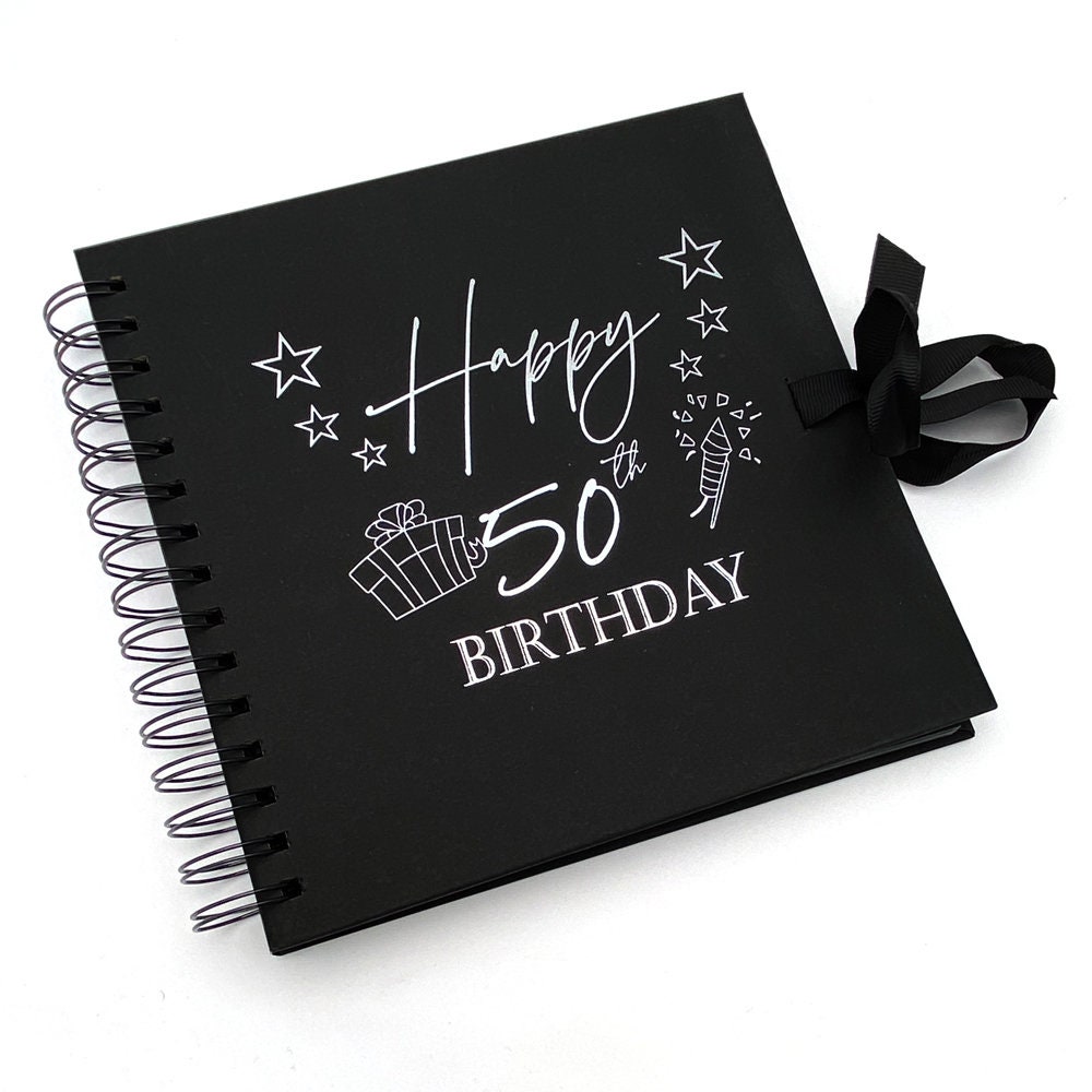 50th Birthday Black Scrapbook Guest Book Or Photo album With Etsy