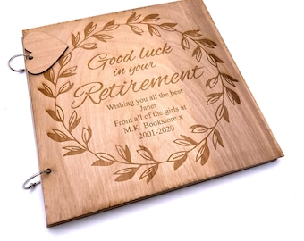 Personalised Retirement Sentiment Memories Scrapbook Photo Album