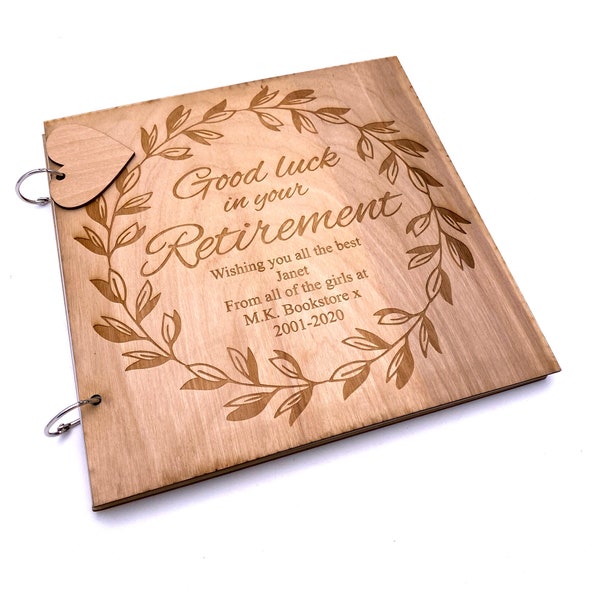 Personalised Retirement Sentiment Memories Scrapbook Photo Album