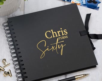 Álbum de fotos personalizado com qualquer nome e idade, aniversário, várias cores, scrapbook, memória