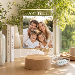 Personlig LED-fotoram nattlampa – Anpassad bildpresent till mamma, pappa, årsdag, bröllop, födelsedagsminne