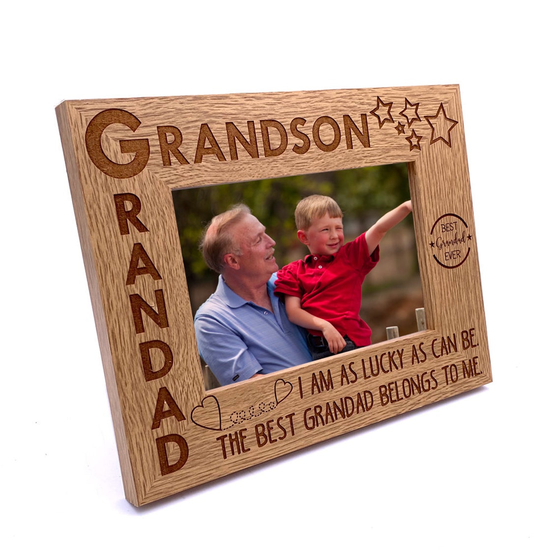 Grandad and Grandson Wooden Photo Frame Gift Etsy