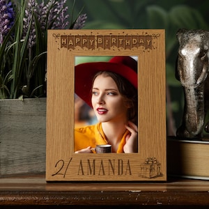 Personalised 21st Birthday Photo Frame Gift with Balloons Portrait