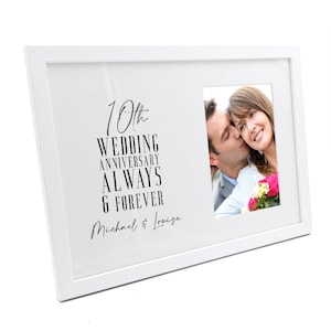 Personalised 10th Wedding Anniversary Photo Frame